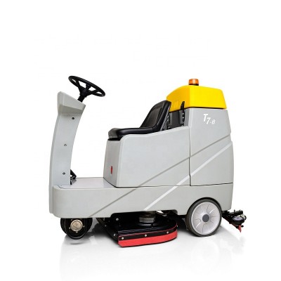 2021 new design T7 automatic commercial electric tile road floor washing machine industrial scrubber with double brush for sale