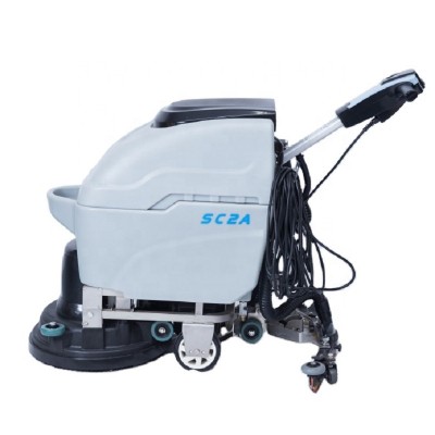 SC2A amazon new design auto easy operation low noise 17 inch brush small hand push walk behind floor scrubber dryer machine