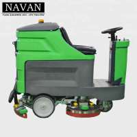 Ride-on industrial automatic dual brush floor scrubber